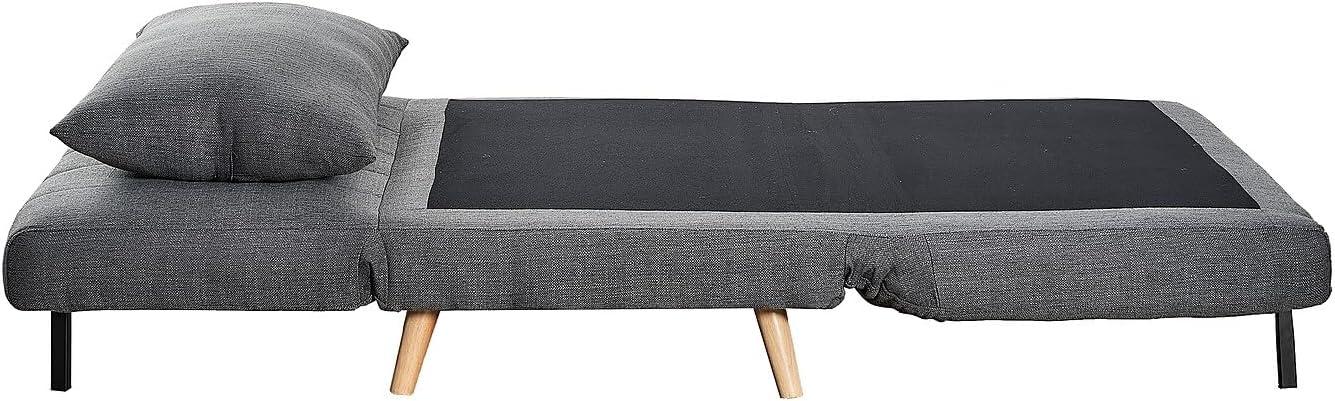 imageFlash Furniture Shaw TriFold Convertible Sleeper Chair with Pillow 3in1 Multifunctional Adjustable Sleeper Channel Stitching Hideaway Legs Cream BoucleDark Gray