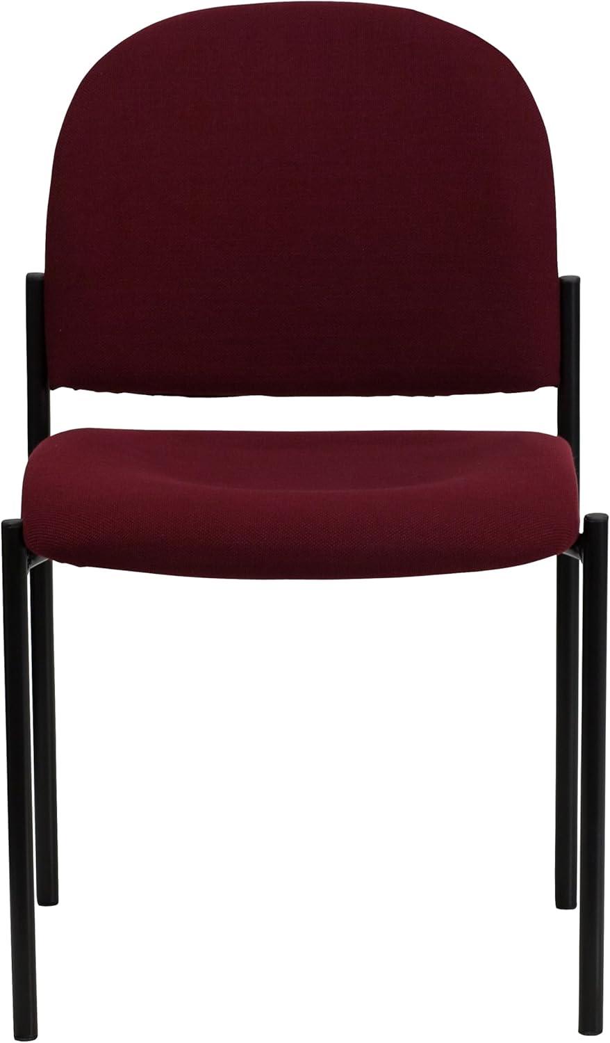 imageFlash Furniture Tania Comfort Vinyl Upholstered Stackable Side Reception Chair with Padded Seat Modern Stackable Chair for Living RoomOffice BlackBurgundy Fabric