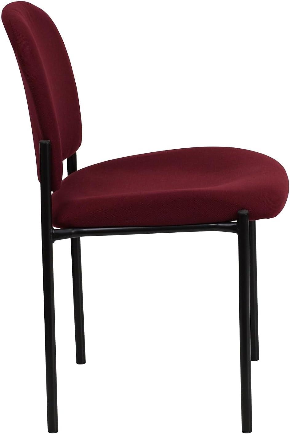 imageFlash Furniture Tania Comfort Vinyl Upholstered Stackable Side Reception Chair with Padded Seat Modern Stackable Chair for Living RoomOffice BlackBurgundy Fabric