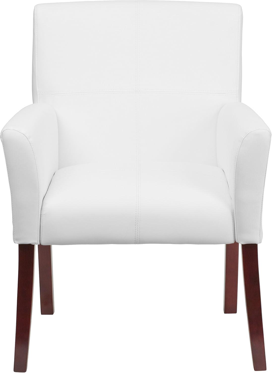 imageFlash Furniture Taylor LeatherSoft Upholstered Executive Side Reception Chair Lobby Chair with Cushions and Padded Arms BlackWhite