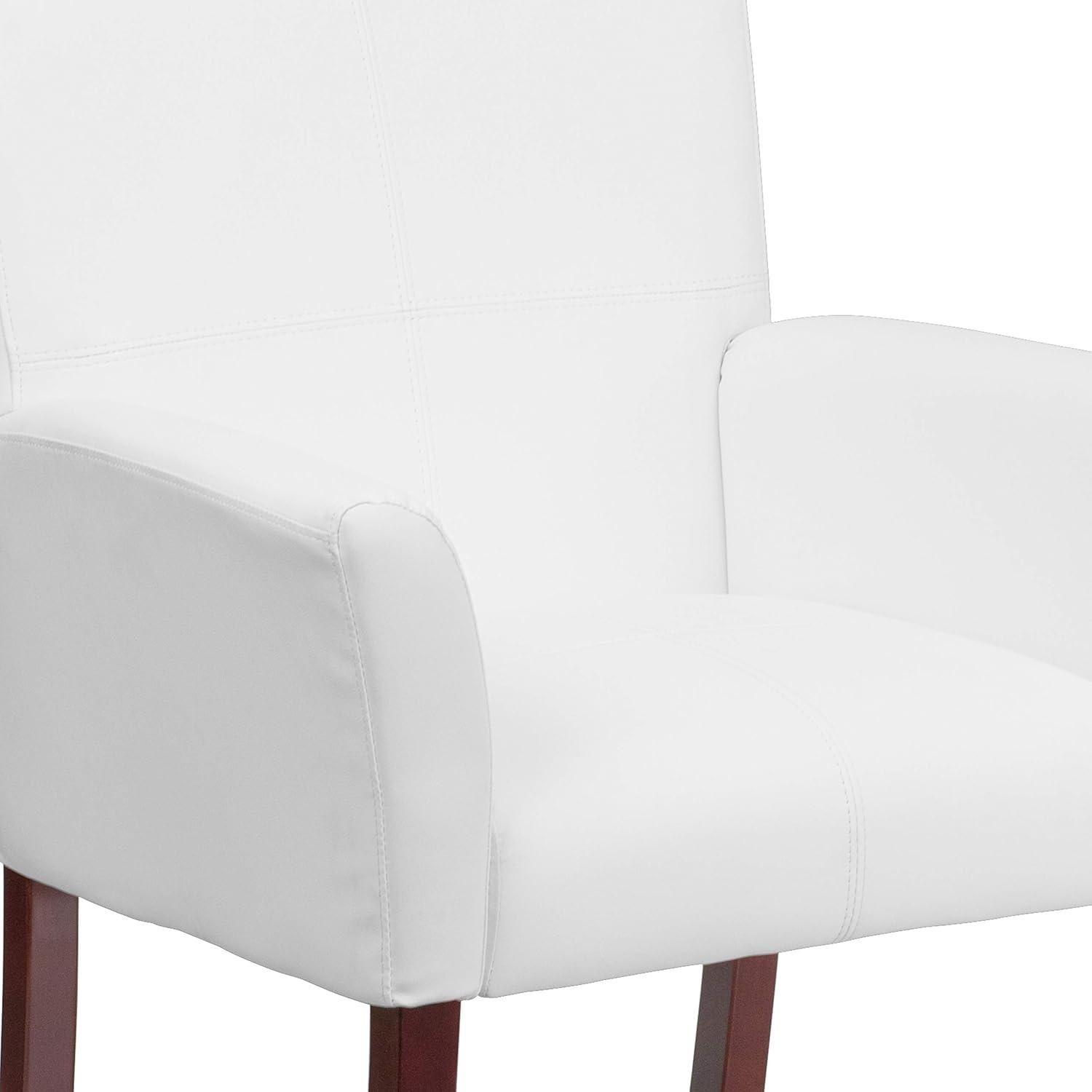 imageFlash Furniture Taylor LeatherSoft Upholstered Executive Side Reception Chair Lobby Chair with Cushions and Padded Arms BlackWhite