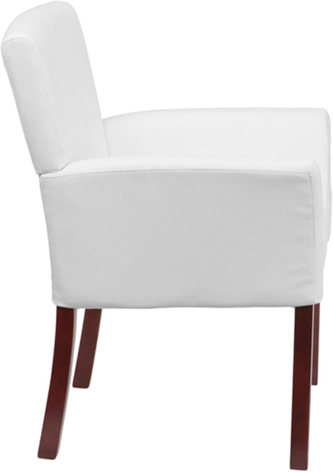 imageFlash Furniture Taylor LeatherSoft Upholstered Executive Side Reception Chair Lobby Chair with Cushions and Padded Arms BlackWhite