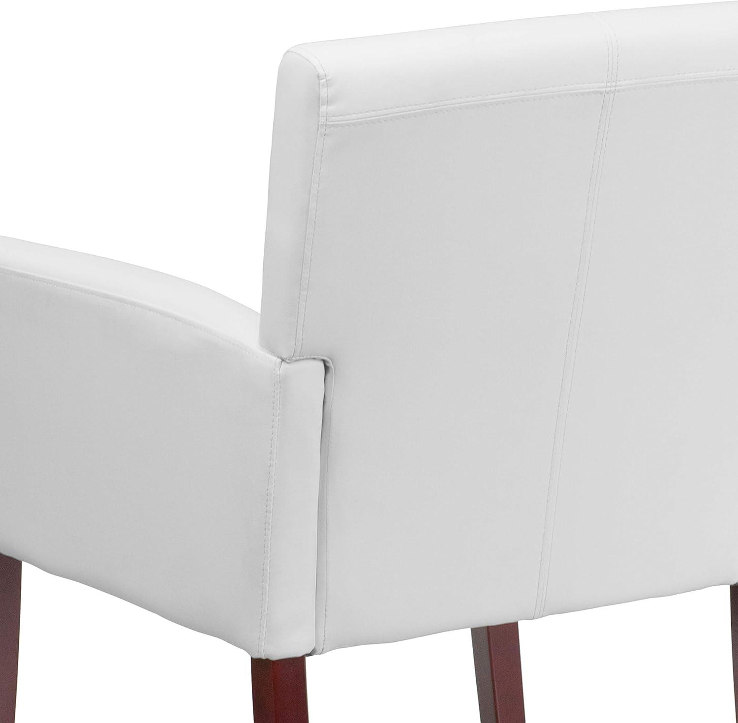 imageFlash Furniture Taylor LeatherSoft Upholstered Executive Side Reception Chair Lobby Chair with Cushions and Padded Arms BlackWhite