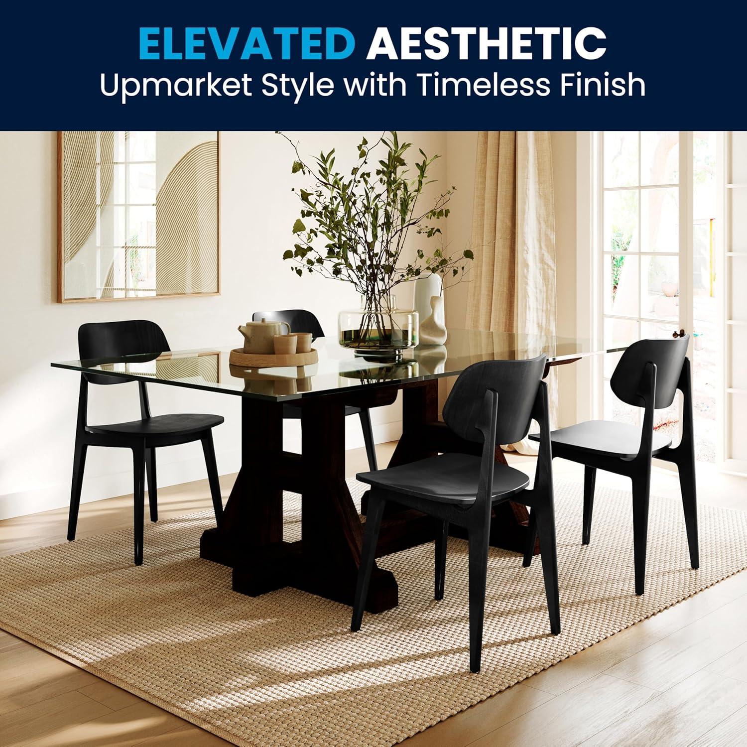 imageFlash Furniture Verona Solid Wood Dining Chair Commercial Grade Restaurant Chair with Contoured Backrest Solid Wood Frame Antique CopperBlack