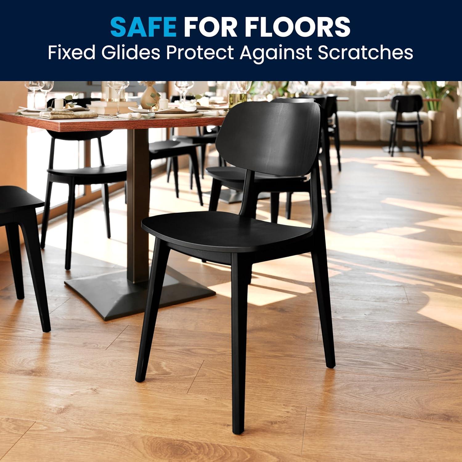 imageFlash Furniture Verona Solid Wood Dining Chair Commercial Grade Restaurant Chair with Contoured Backrest Solid Wood Frame Antique CopperBlack