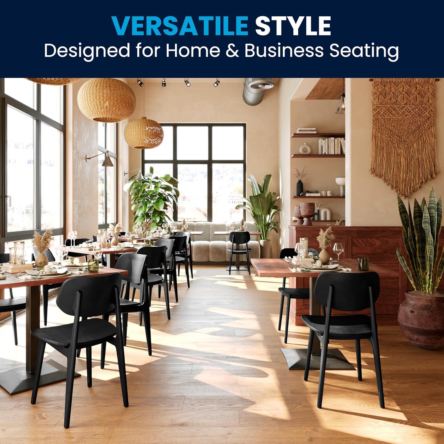 imageFlash Furniture Verona Solid Wood Dining Chair Commercial Grade Restaurant Chair with Contoured Backrest Solid Wood Frame Antique CopperBlack