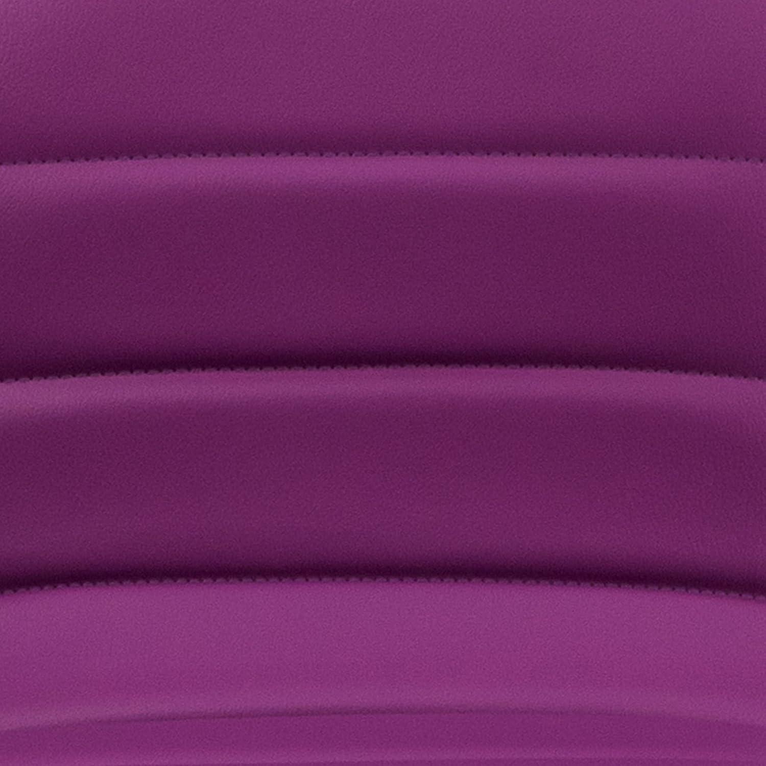 imageFlash Furniture Vincent Modern Adjustable Height Barstool with Footrest and Padded MidBack Upholstered Vinyl BarCounter Height Stool WhiteChromePurple
