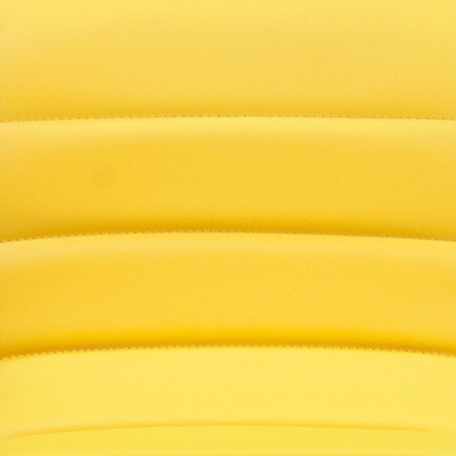 imageFlash Furniture Vincent Modern Adjustable Height Barstool with Footrest and Padded MidBack Upholstered Vinyl BarCounter Height Stool WhiteChromeYellow