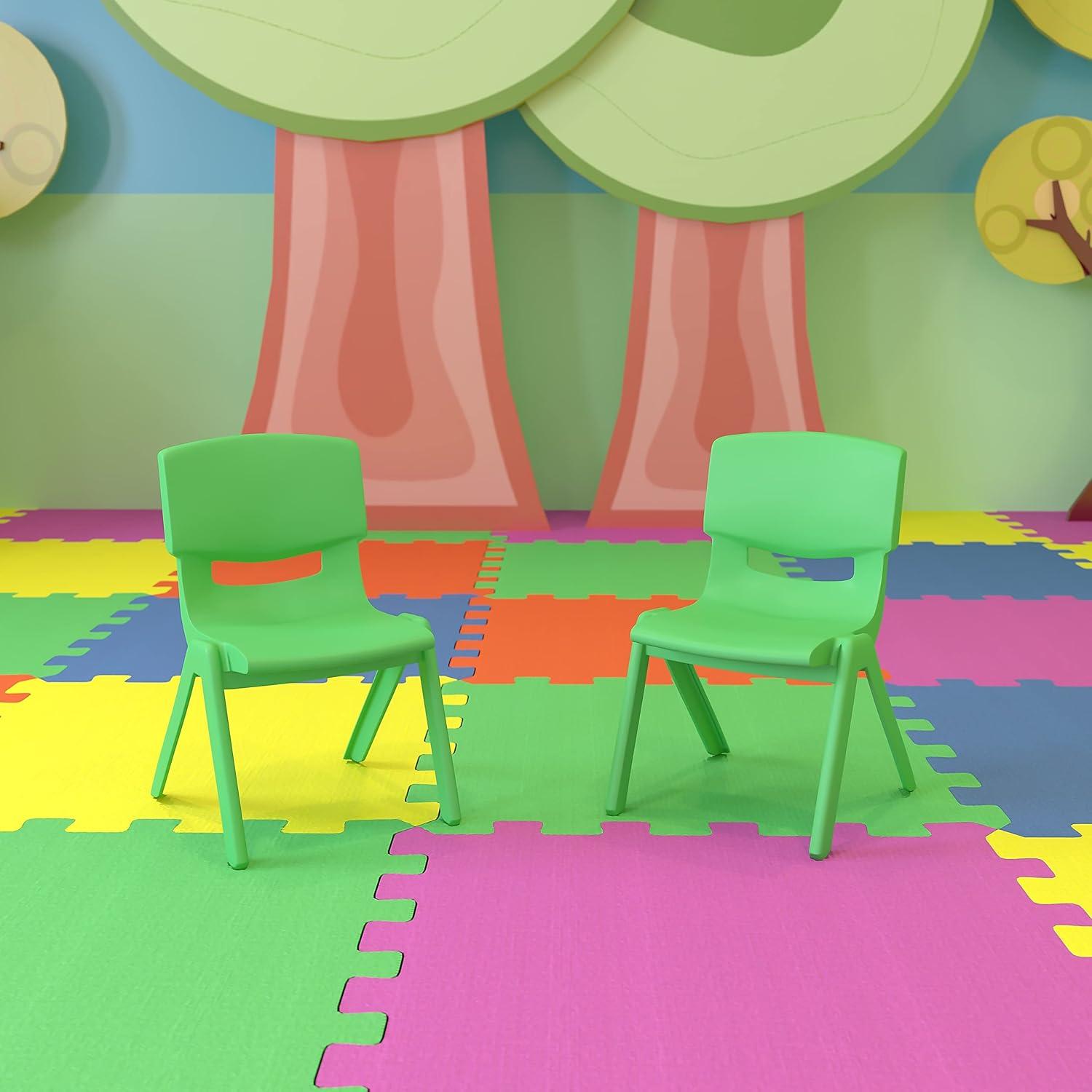 imageFlash Furniture Whitney 2 Pack Green Plastic Stackable School Chair with 105 Seat HeightGreen