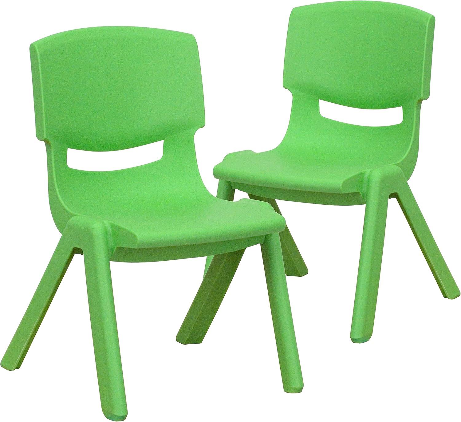 imageFlash Furniture Whitney 2 Pack Green Plastic Stackable School Chair with 105 Seat HeightGreen