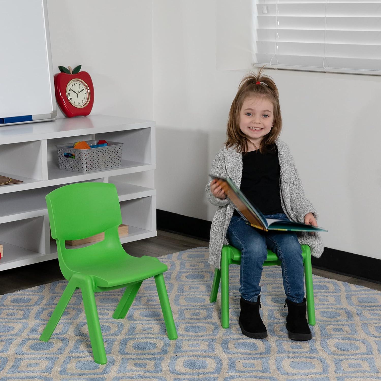 imageFlash Furniture Whitney 2 Pack Green Plastic Stackable School Chair with 105 Seat HeightGreen