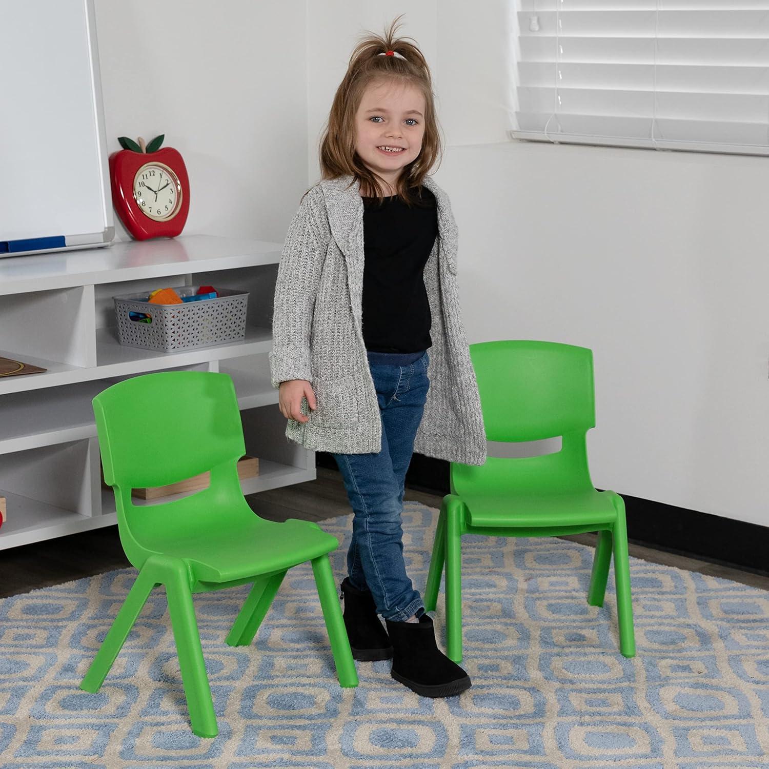 imageFlash Furniture Whitney 2 Pack Green Plastic Stackable School Chair with 105 Seat HeightGreen