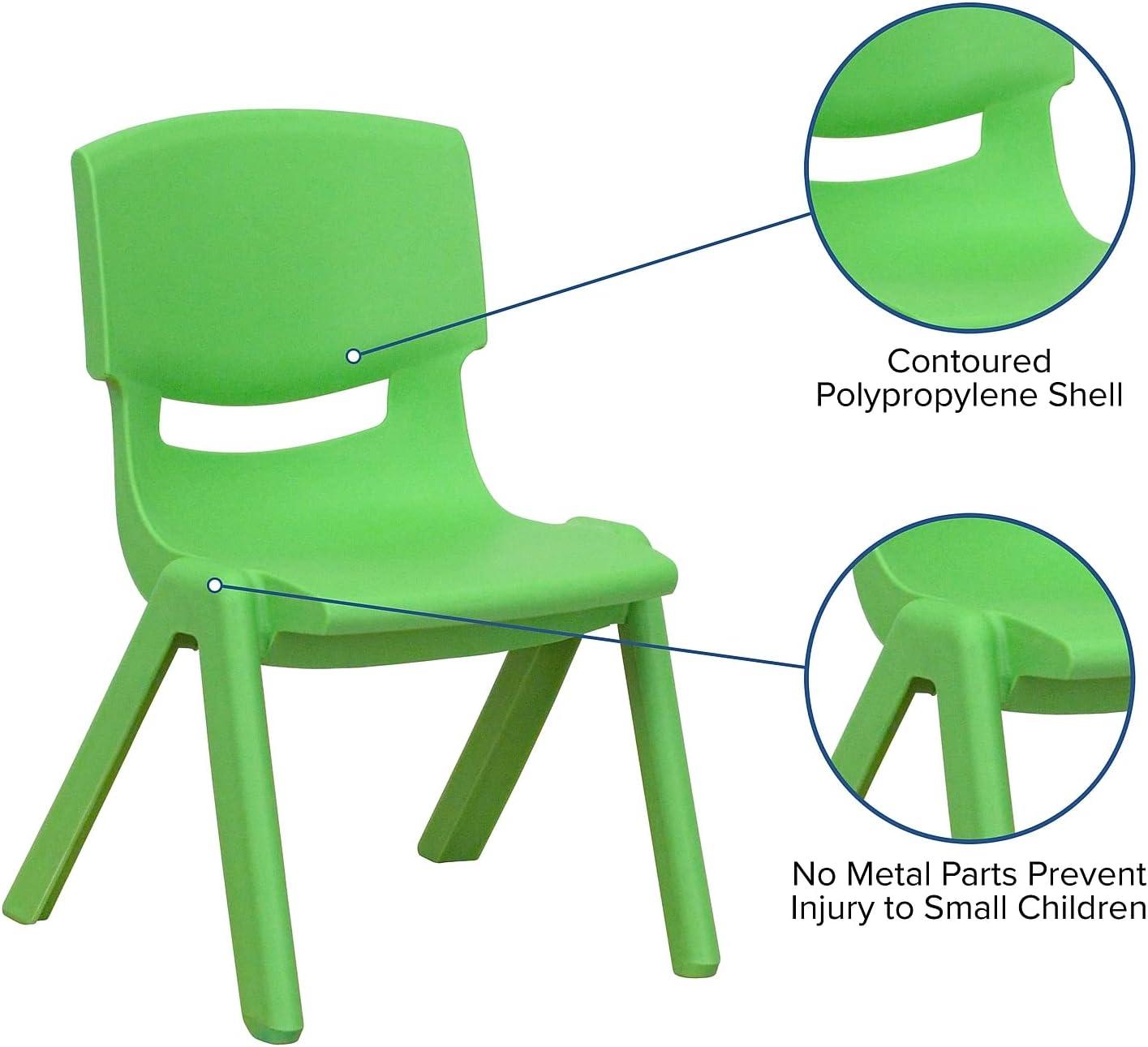 imageFlash Furniture Whitney 2 Pack Green Plastic Stackable School Chair with 105 Seat HeightGreen
