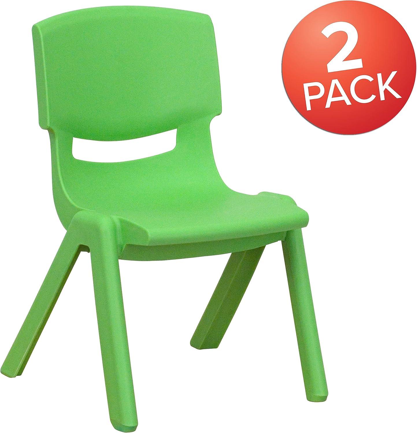imageFlash Furniture Whitney 2 Pack Green Plastic Stackable School Chair with 105 Seat HeightGreen