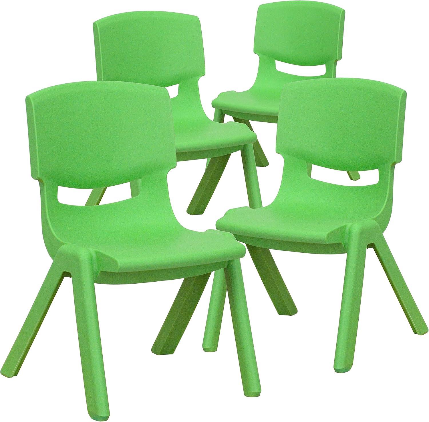 imageFlash Furniture Whitney 2 Pack Green Plastic Stackable School Chair with 105 Seat HeightGreen