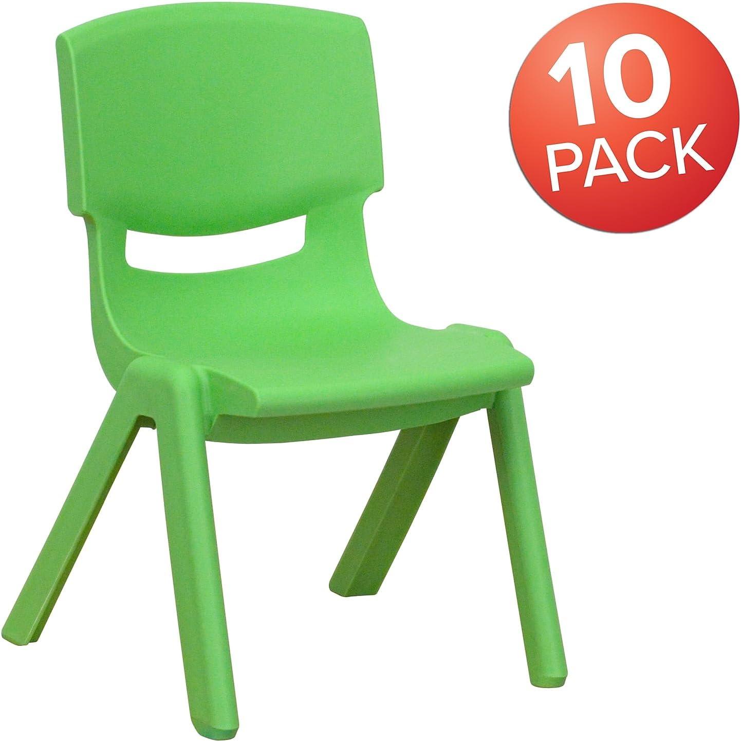 imageFlash Furniture Whitney 2 Pack Green Plastic Stackable School Chair with 105 Seat HeightGreen