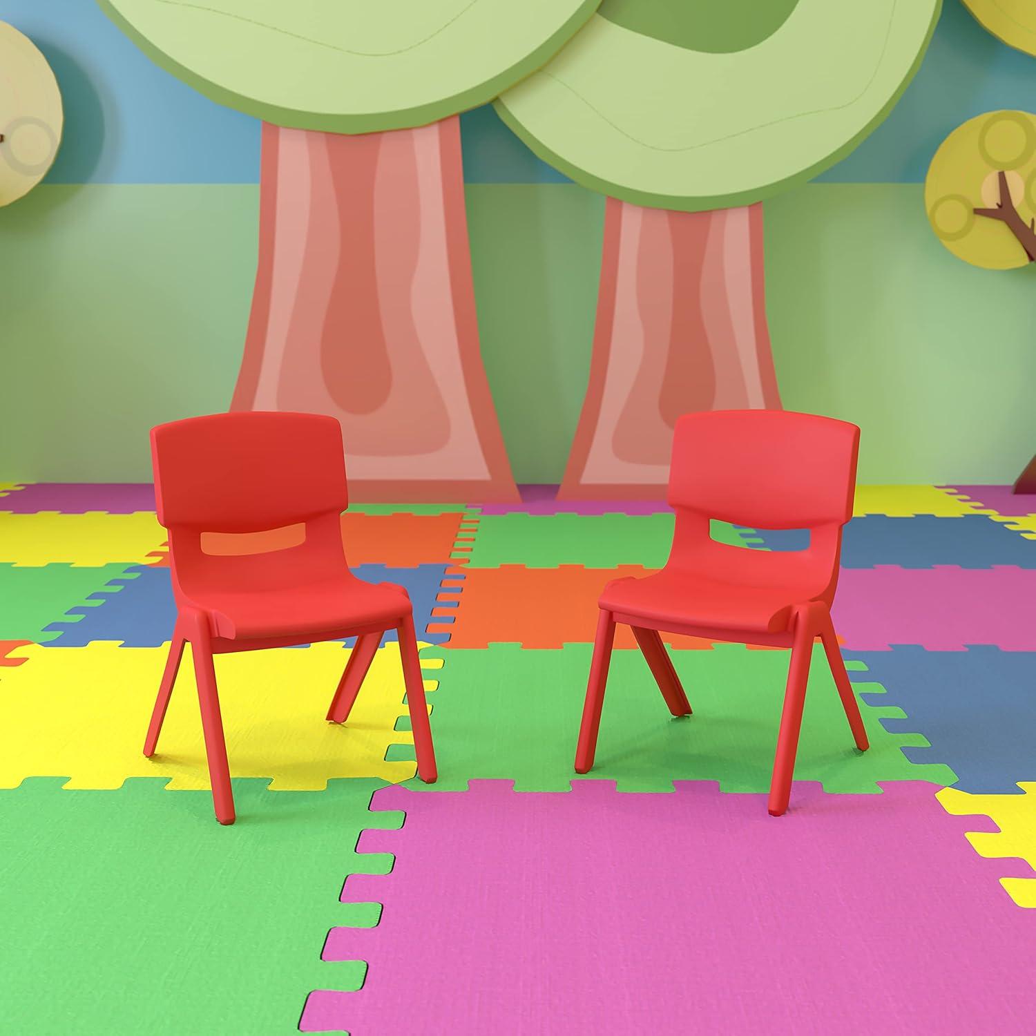 imageFlash Furniture Whitney 2 Pack Green Plastic Stackable School Chair with 105 Seat HeightRed