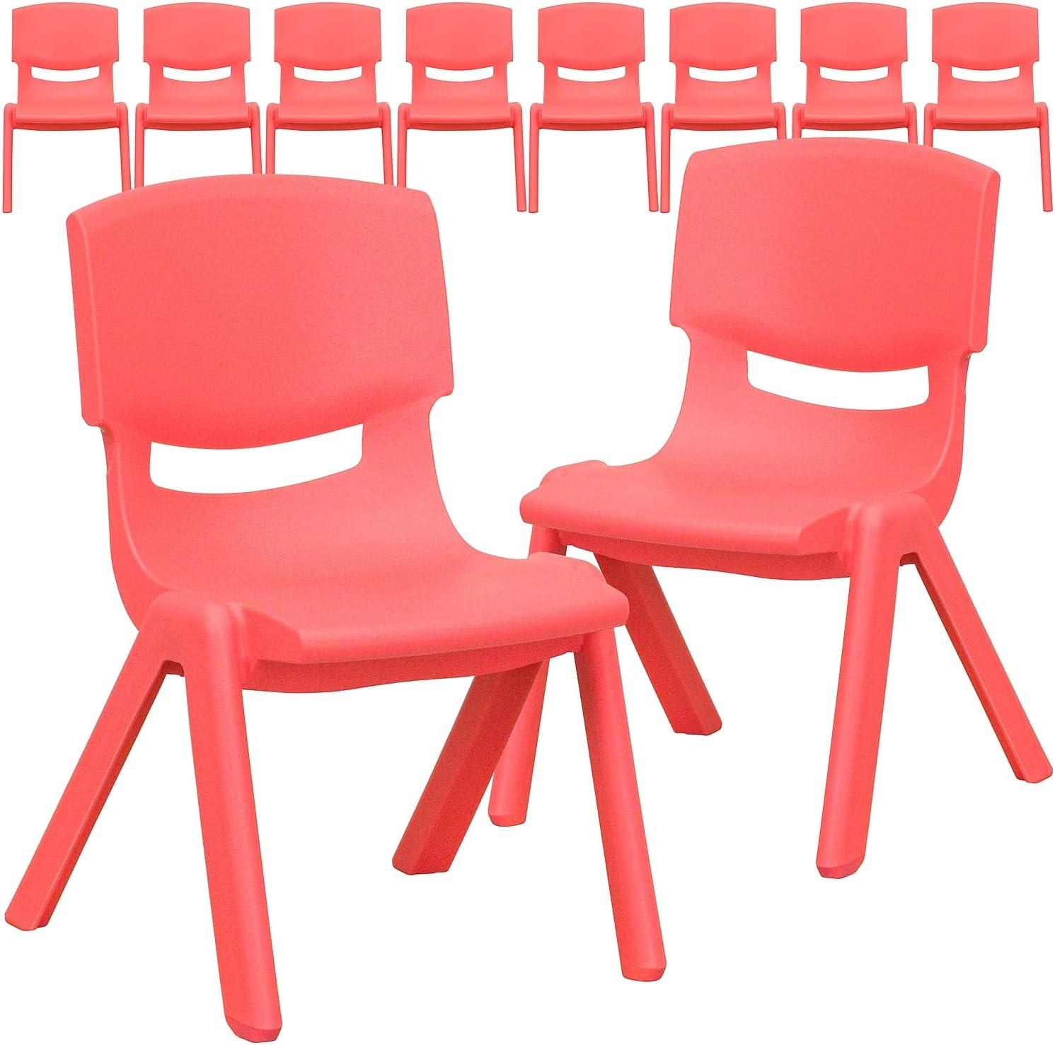 imageFlash Furniture Whitney 2 Pack Green Plastic Stackable School Chair with 105 Seat HeightRed