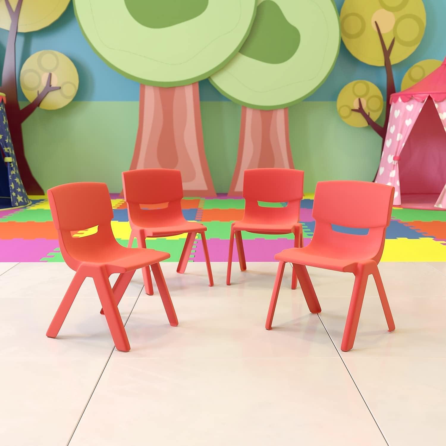 imageFlash Furniture Whitney 2 Pack Green Plastic Stackable School Chair with 105 Seat HeightRed