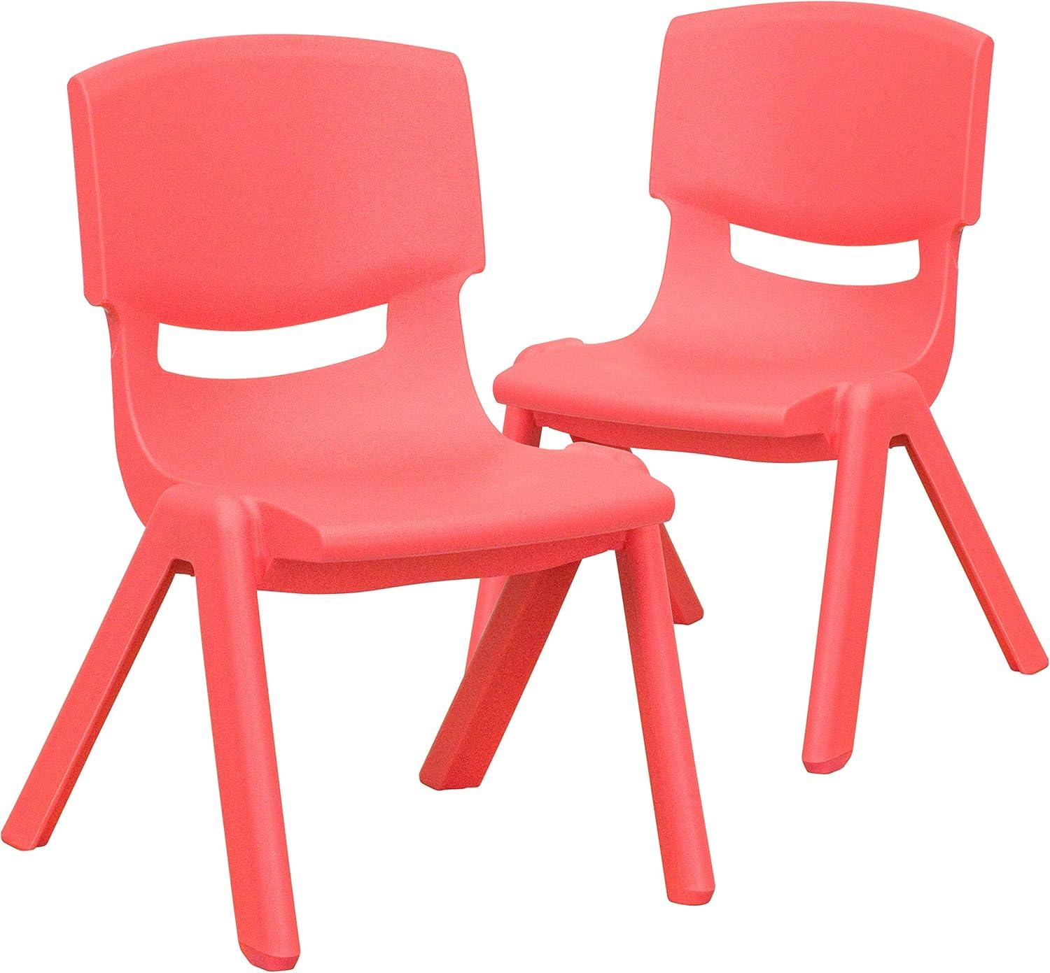 imageFlash Furniture Whitney 2 Pack Green Plastic Stackable School Chair with 105 Seat HeightRed