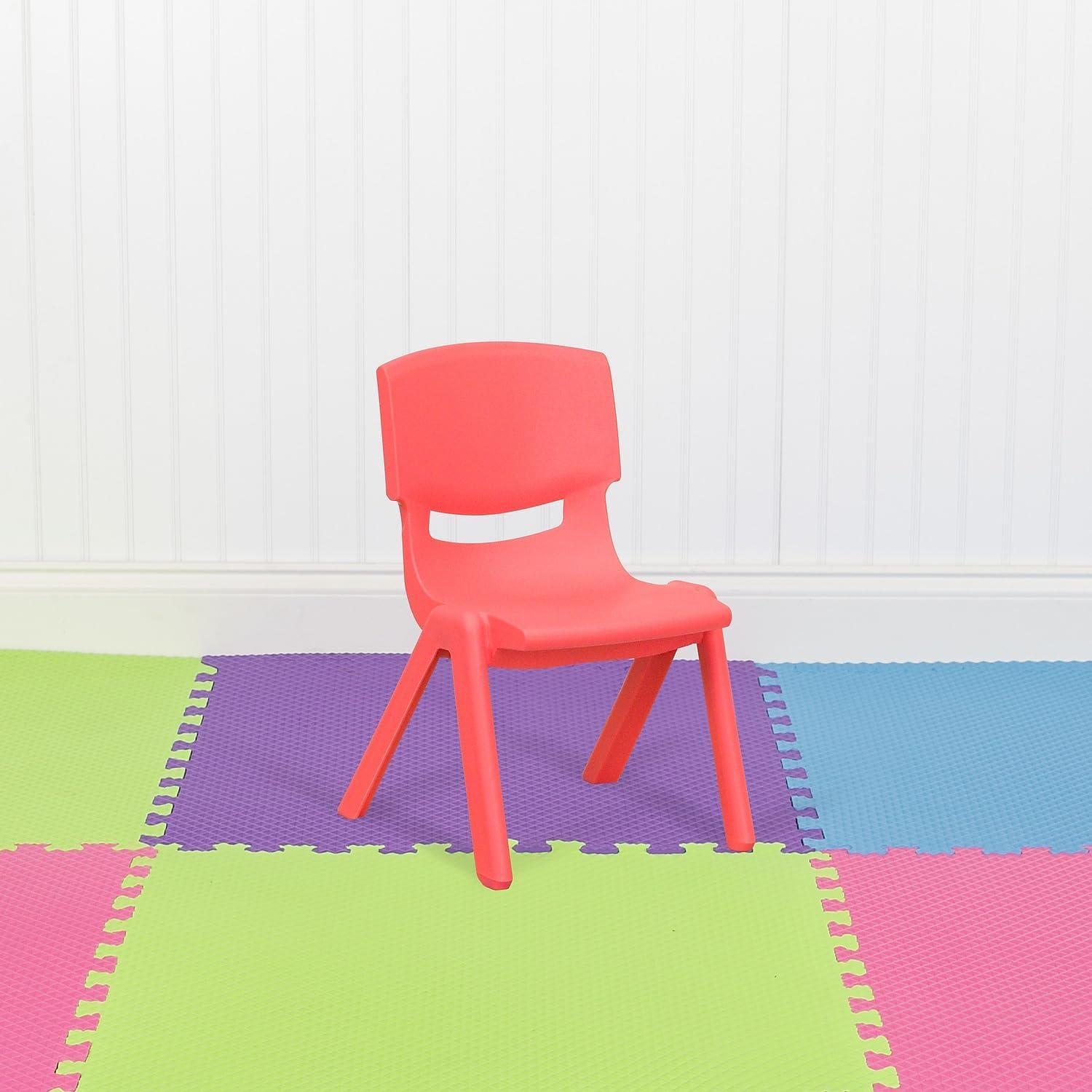 imageFlash Furniture Whitney 2 Pack Green Plastic Stackable School Chair with 105 Seat HeightRed