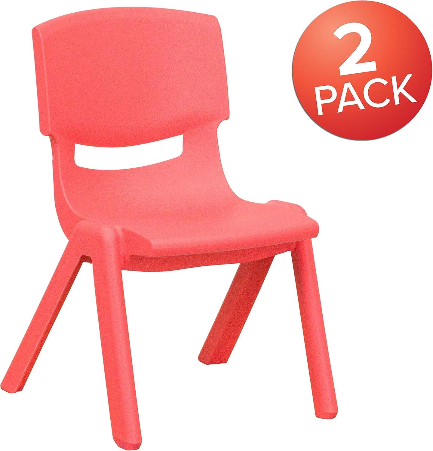 imageFlash Furniture Whitney 2 Pack Green Plastic Stackable School Chair with 105 Seat HeightRed