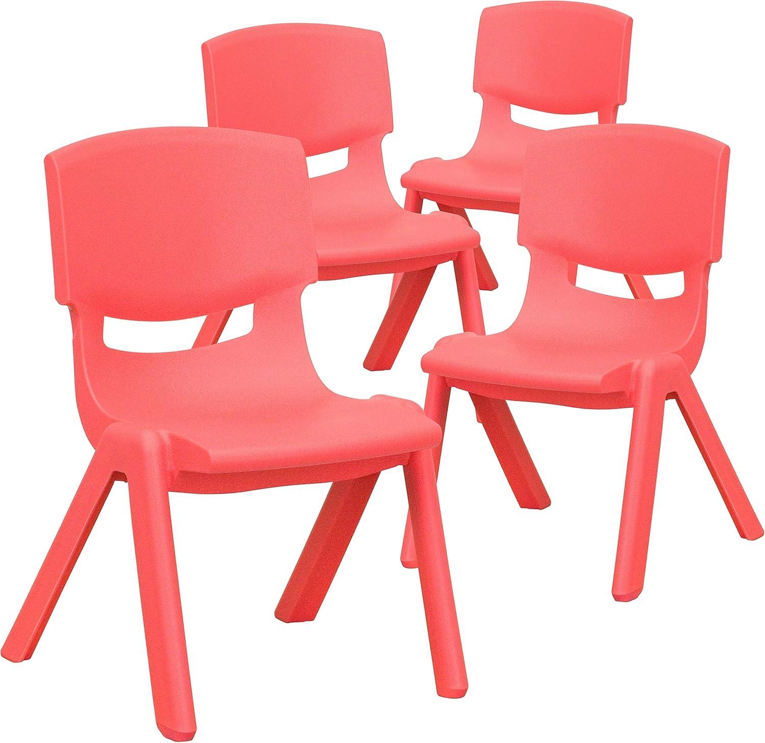 imageFlash Furniture Whitney 2 Pack Green Plastic Stackable School Chair with 105 Seat HeightRed