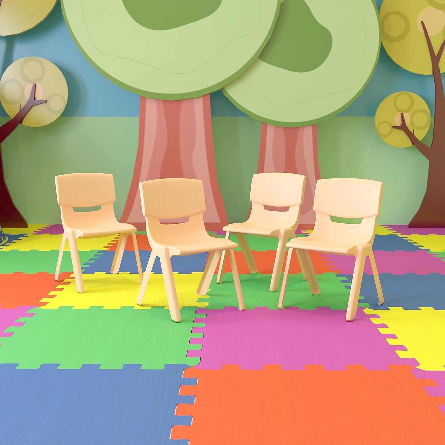 imageFlash Furniture Whitney 5 Pack Natural Plastic Stackable School Chair with 1325quot Seat HeightNatural