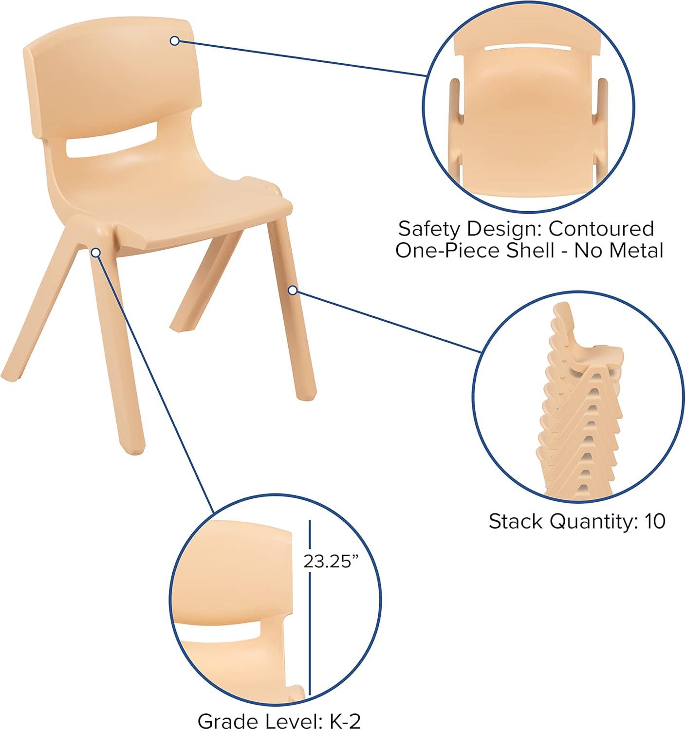 imageFlash Furniture Whitney 5 Pack Natural Plastic Stackable School Chair with 1325quot Seat HeightNatural