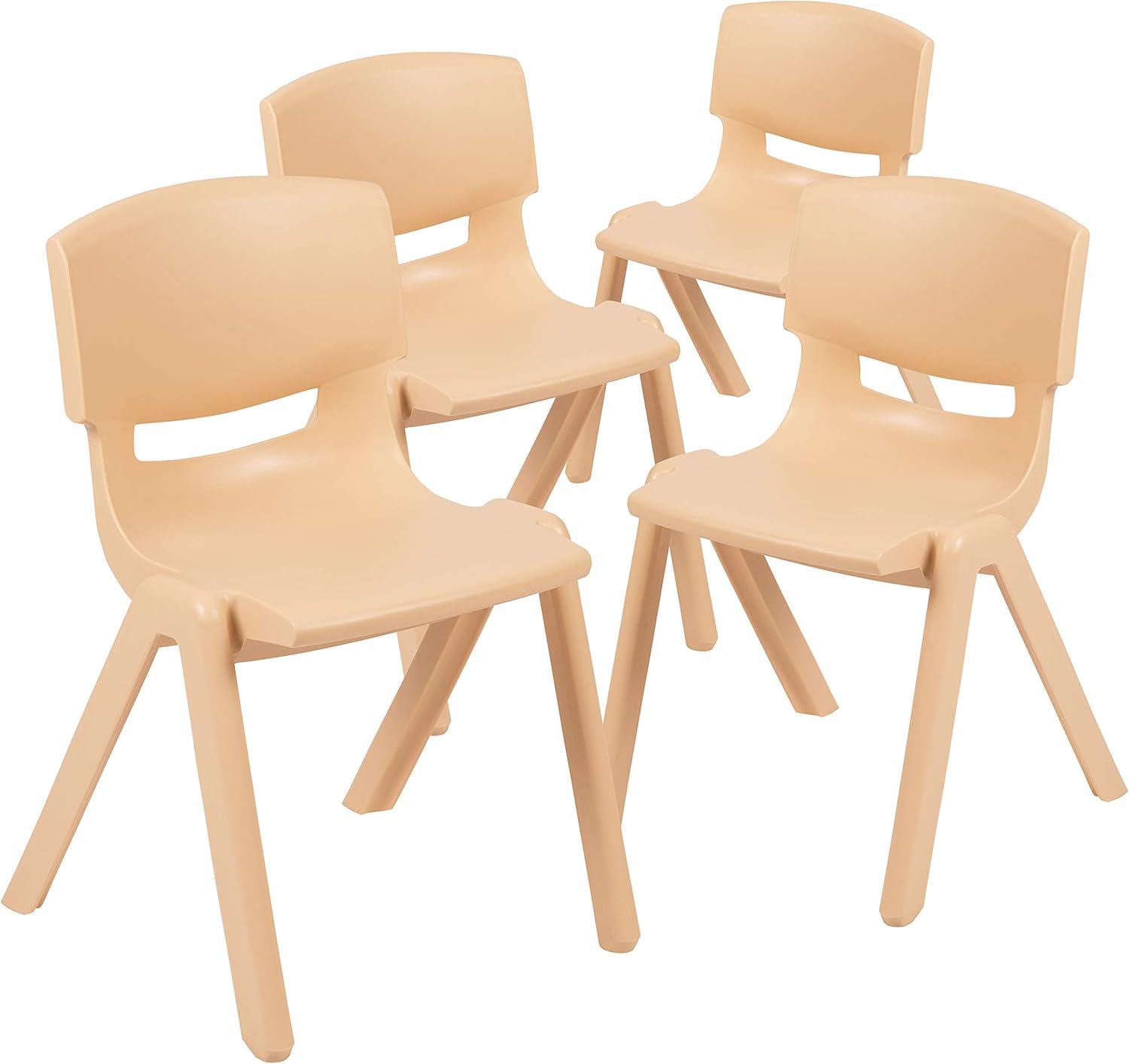 imageFlash Furniture Whitney 5 Pack Natural Plastic Stackable School Chair with 1325quot Seat HeightNatural