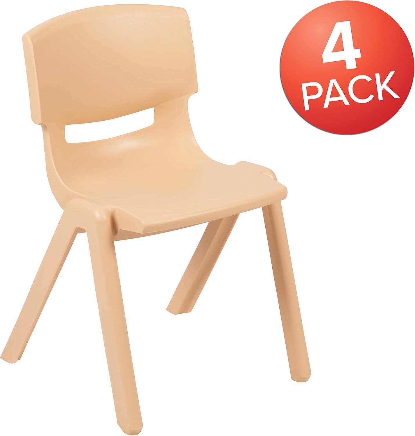imageFlash Furniture Whitney 5 Pack Natural Plastic Stackable School Chair with 1325quot Seat HeightNatural