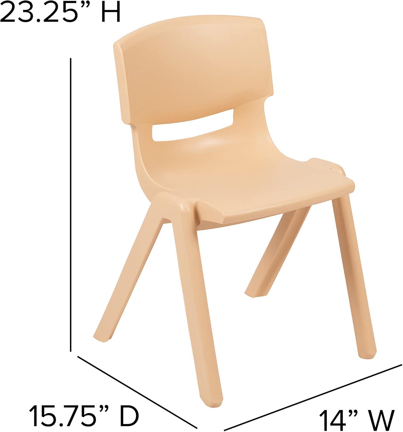 imageFlash Furniture Whitney 5 Pack Natural Plastic Stackable School Chair with 1325quot Seat HeightNatural