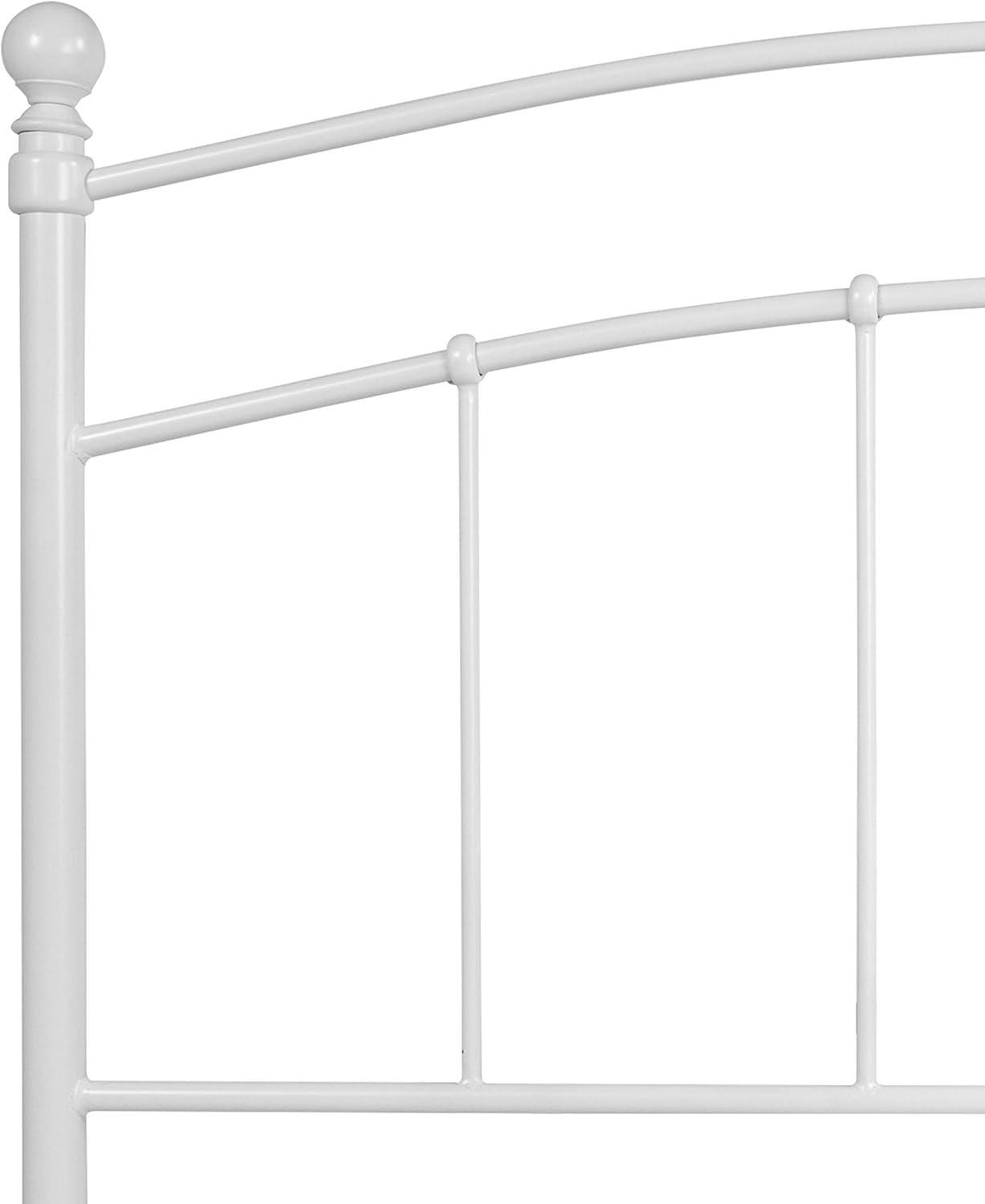 imageFlash Furniture Woodstock Decorative Black Metal Queen Size Open Slat Headboard with Round PostsWhite