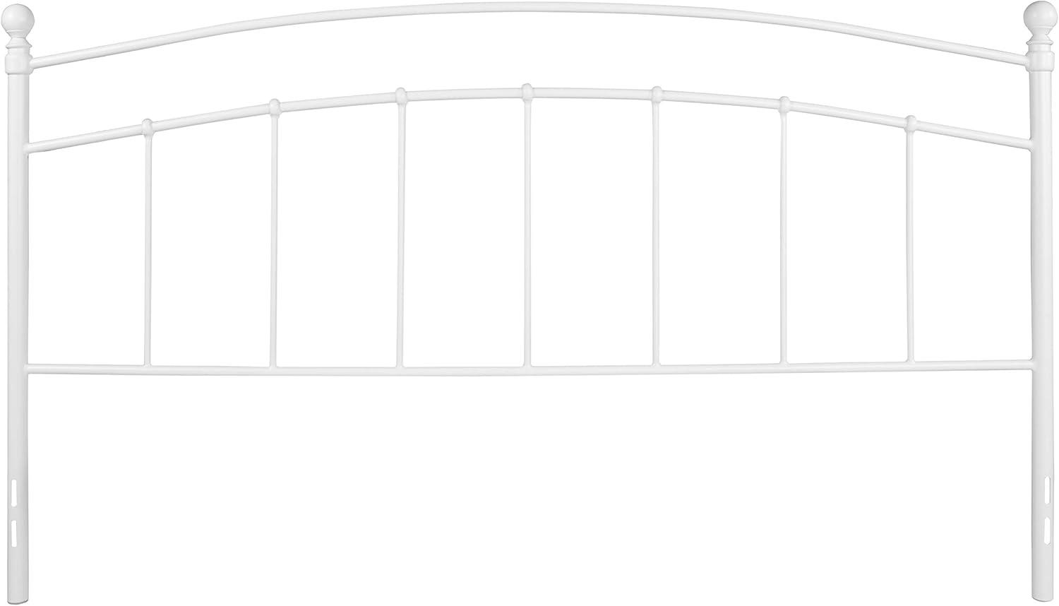 imageFlash Furniture Woodstock Decorative Black Metal Queen Size Open Slat Headboard with Round PostsWhite