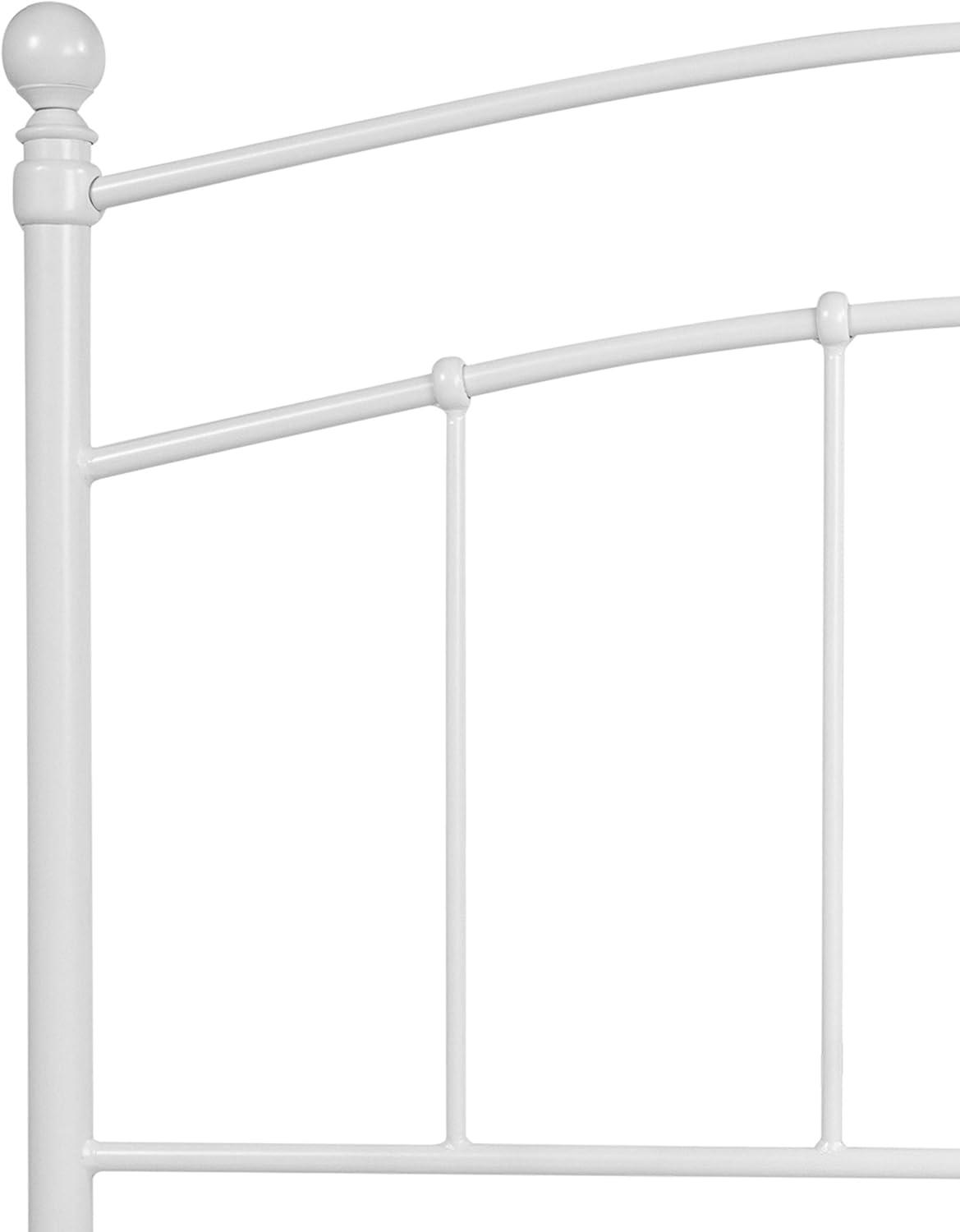 imageFlash Furniture Woodstock Decorative Black Metal Queen Size Open Slat Headboard with Round PostsWhite
