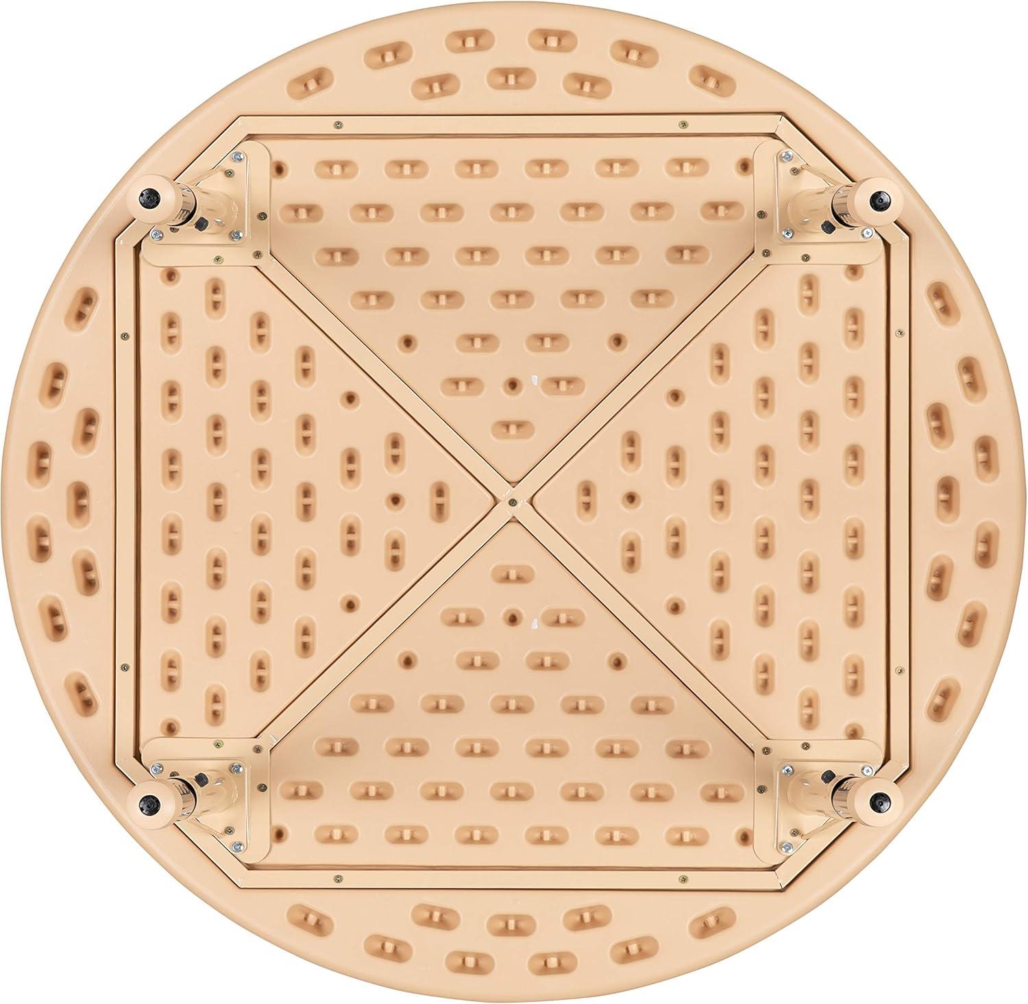 imageFlash Furniture Wren 45quot Round Natural Plastic Height AdjusTable with Rounded Safety Corners Activity Table with Rounded Safety CornersNatural