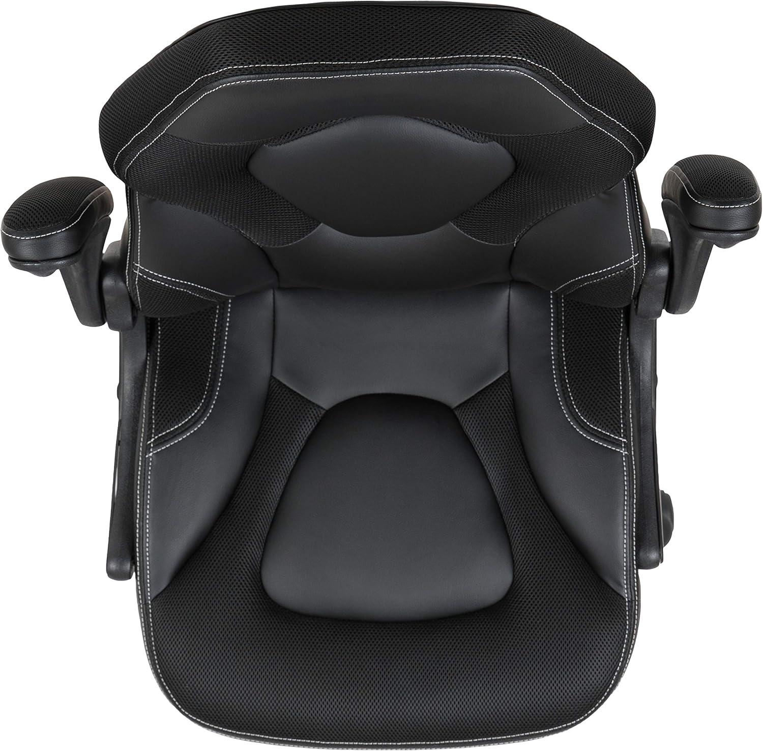 imageFlash Furniture X10 HighBack LeatherSoft Racing Style Gaming Chair with FlipUp Arms Ergonomic Padded Swivel Computer Chair RedBlackBlack