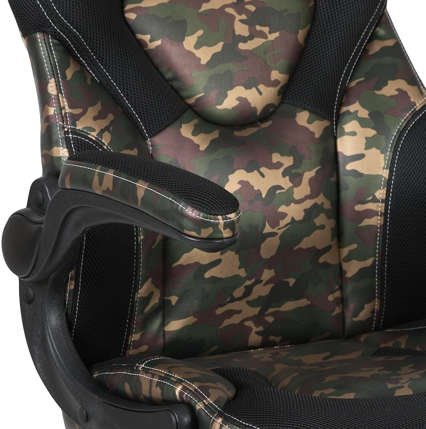 imageFlash Furniture X10 HighBack LeatherSoft Racing Style Gaming Chair with FlipUp Arms Ergonomic Padded Swivel Computer Chair RedBlackCamouflage