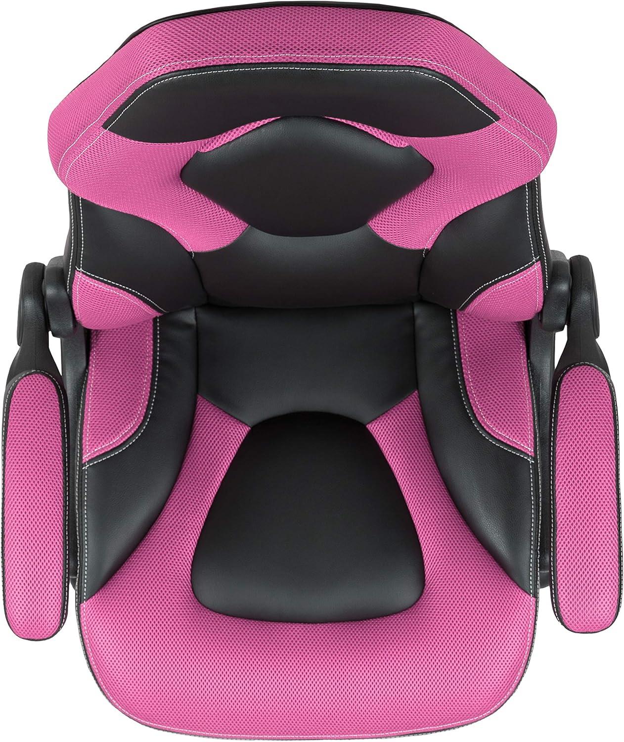 imageFlash Furniture X10 HighBack LeatherSoft Racing Style Gaming Chair with FlipUp Arms Ergonomic Padded Swivel Computer Chair RedBlackPink