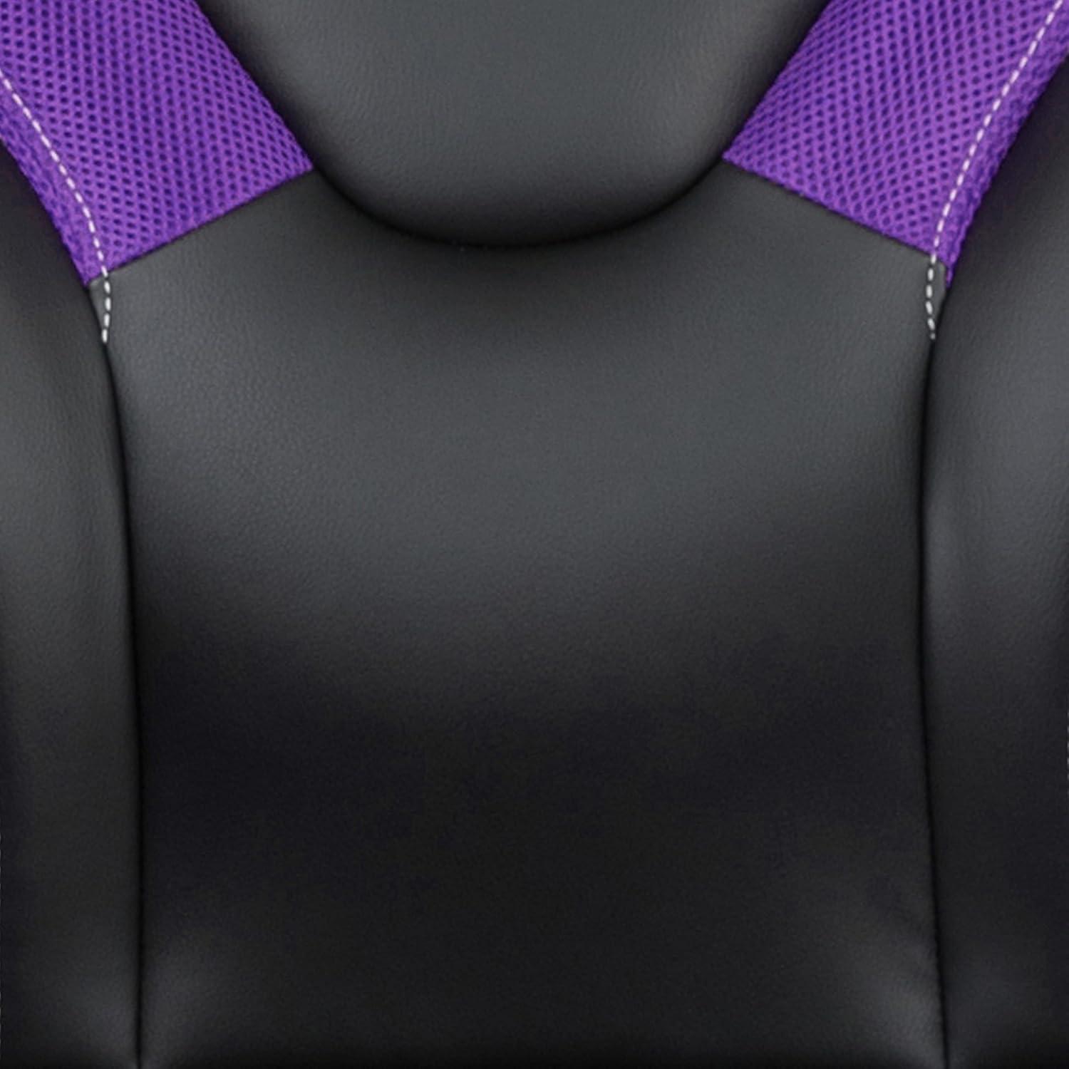 imageFlash Furniture X10 HighBack LeatherSoft Racing Style Gaming Chair with FlipUp Arms Ergonomic Padded Swivel Computer Chair RedBlackPurple