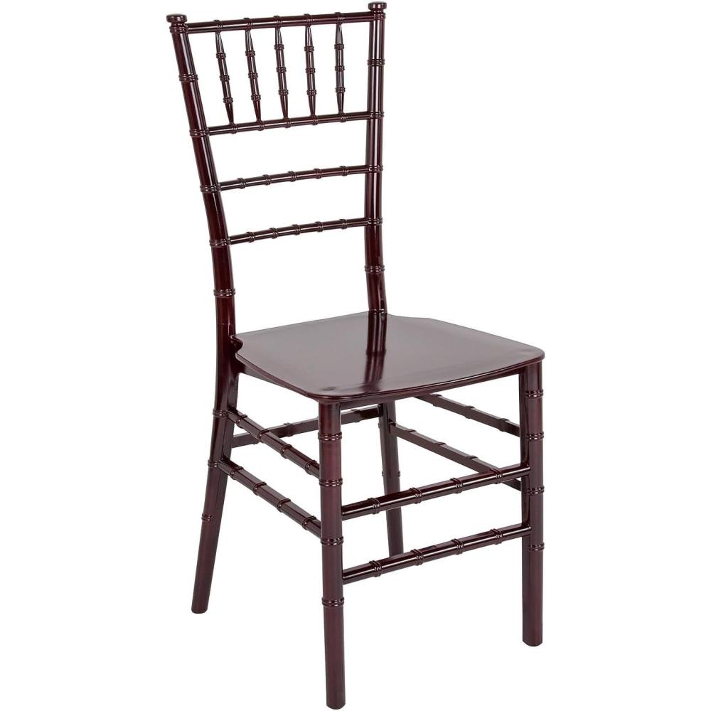 imageFlash Furniture 2 Pack HERCULES Series Gold Resin Stacking Chiavari ChairMahogany