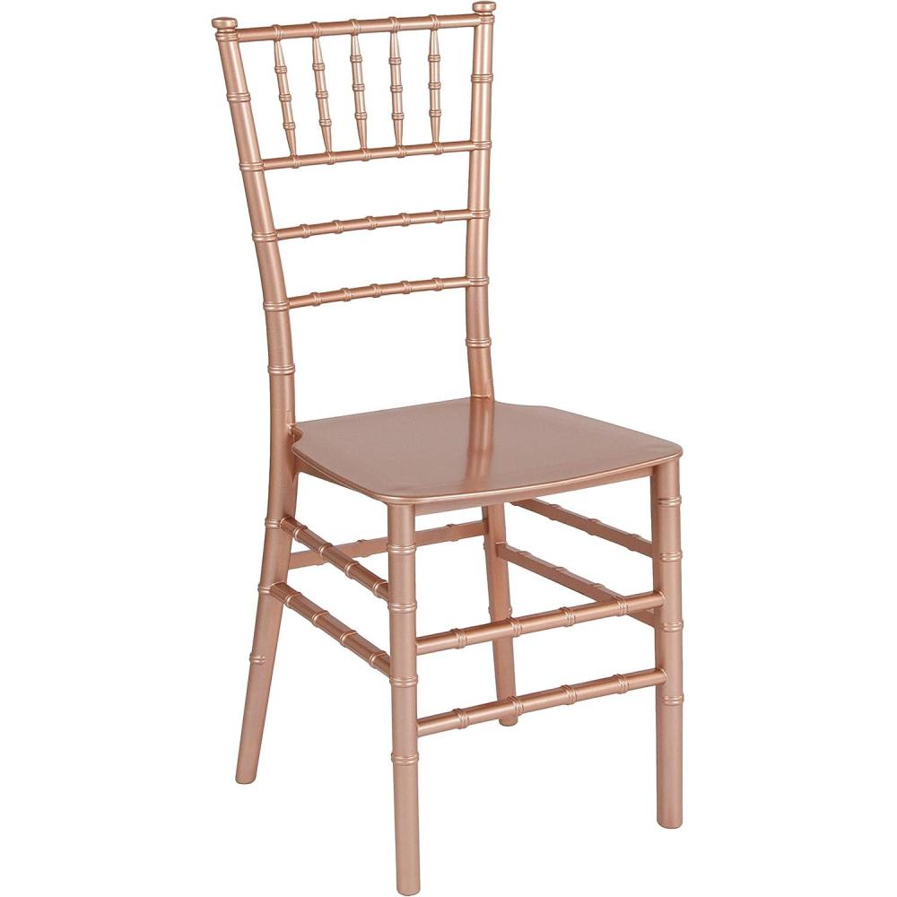 imageFlash Furniture 2 Pack HERCULES Series Gold Resin Stacking Chiavari ChairRose Gold