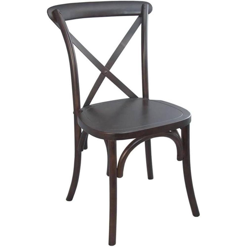 imageFlash Furniture 2Pack Advantage Commercial XBack Chairs with Solid Elm Wood One Piece Frame in Medium Natural with White GrainWalnut
