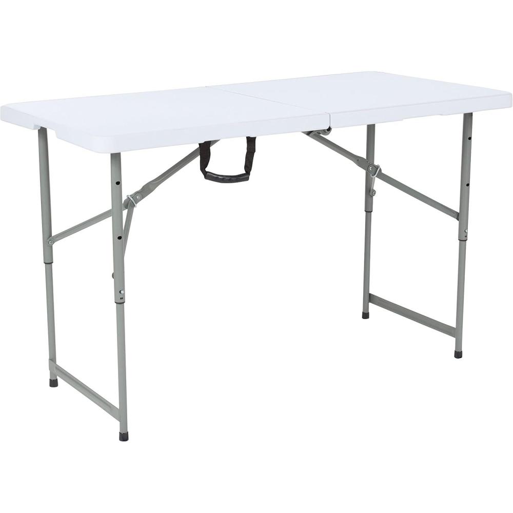 imageFlash Furniture 4Foot Height Adjustable BiFold Granite White Plastic Folding TableClassic