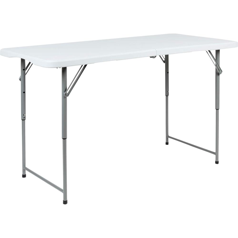 imageFlash Furniture 4Foot Height Adjustable BiFold Granite White Plastic Folding TableEasyFold