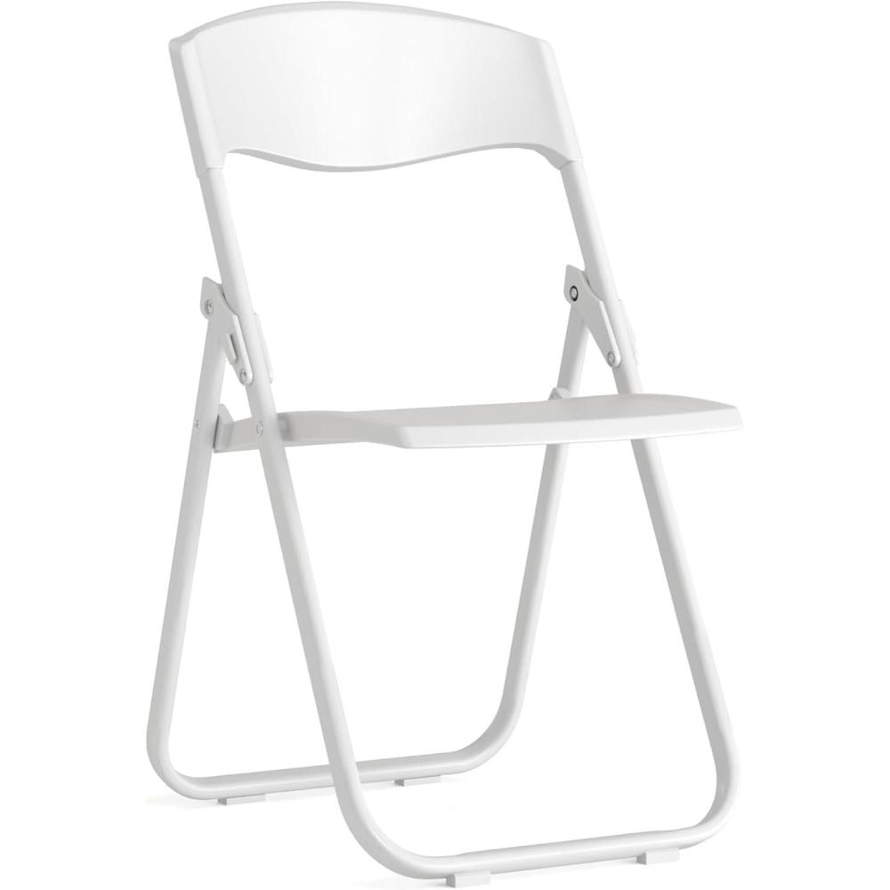 imageFlash Furniture 6 Pack HERCULES Series 500 lb Capacity Heavy Duty Black Plastic Folding Chair with Builtin Ganging BracketsWhite