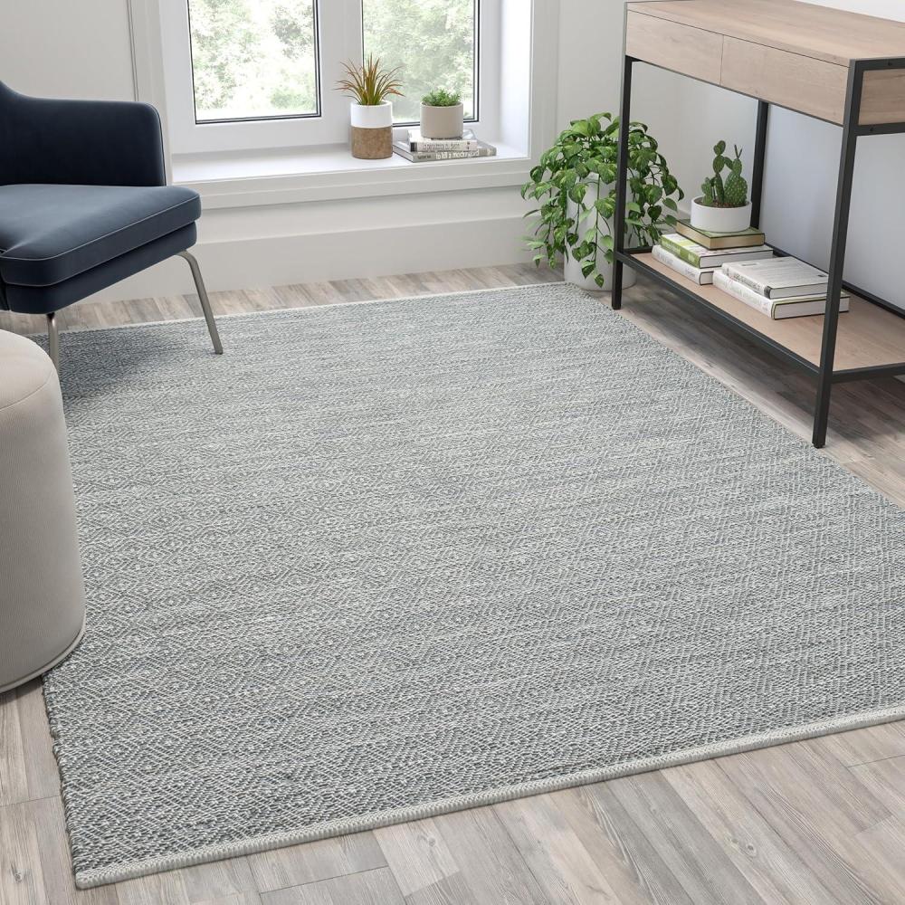 imageFlash Furniture Abbott Area Rug Grey Diamond Pattern 5 x 7 Stain ResistantGrey