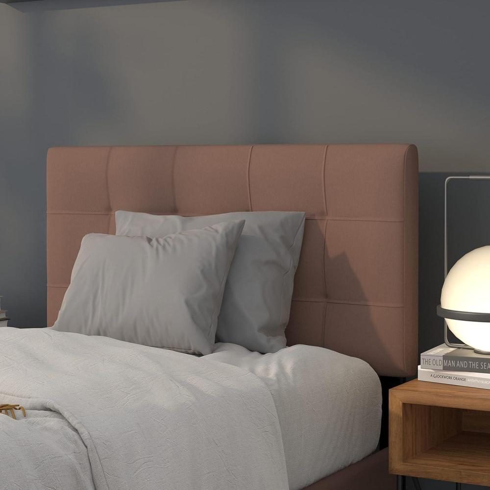 imageFlash Furniture Bedford Box Stitch Tufted Upholstered Twin Size Headboard in Black FabricCamel