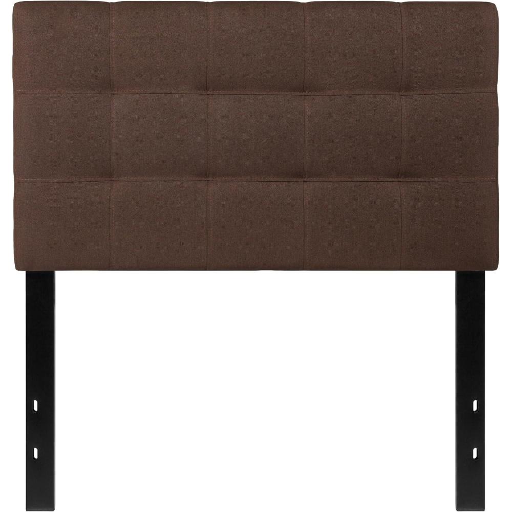 imageFlash Furniture Bedford Box Stitch Tufted Upholstered Twin Size Headboard in Black FabricDark Brown