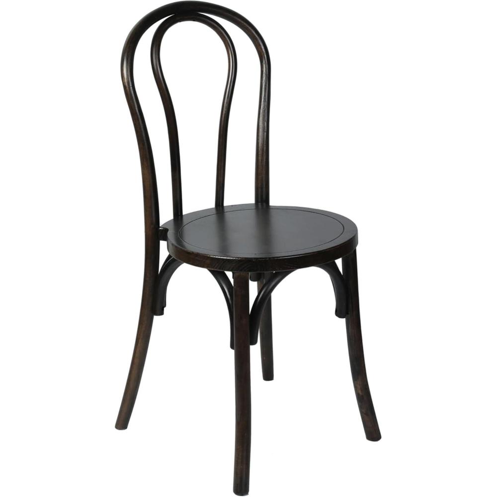 imageFlash Furniture Betsy Commercial Solid Wood Dining Chair Thonet Style Stackable Design Mortise and Tenon 350 lbs Static Weight Capacity BlackEarly American Wood